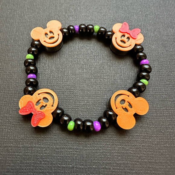 Mickey Mouse Pumpkin Ears Bracelet Disney Inspired Not So Scary Halloween Party - Picture 3 of 3